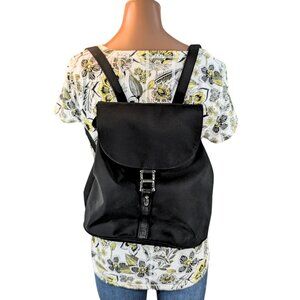 Banana Republic Y2K Black Re-Nylon Flap Medium Casual Backpack